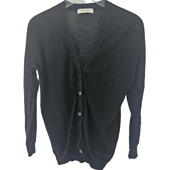 United Arrows Dark Blue Lightweight Cardigan Sweater sz Small Basic Minimalist - Picture 1 of 6